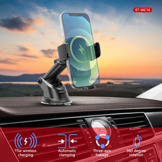 Earldom 15W Wireless Car Charger with Suction Cup Holder