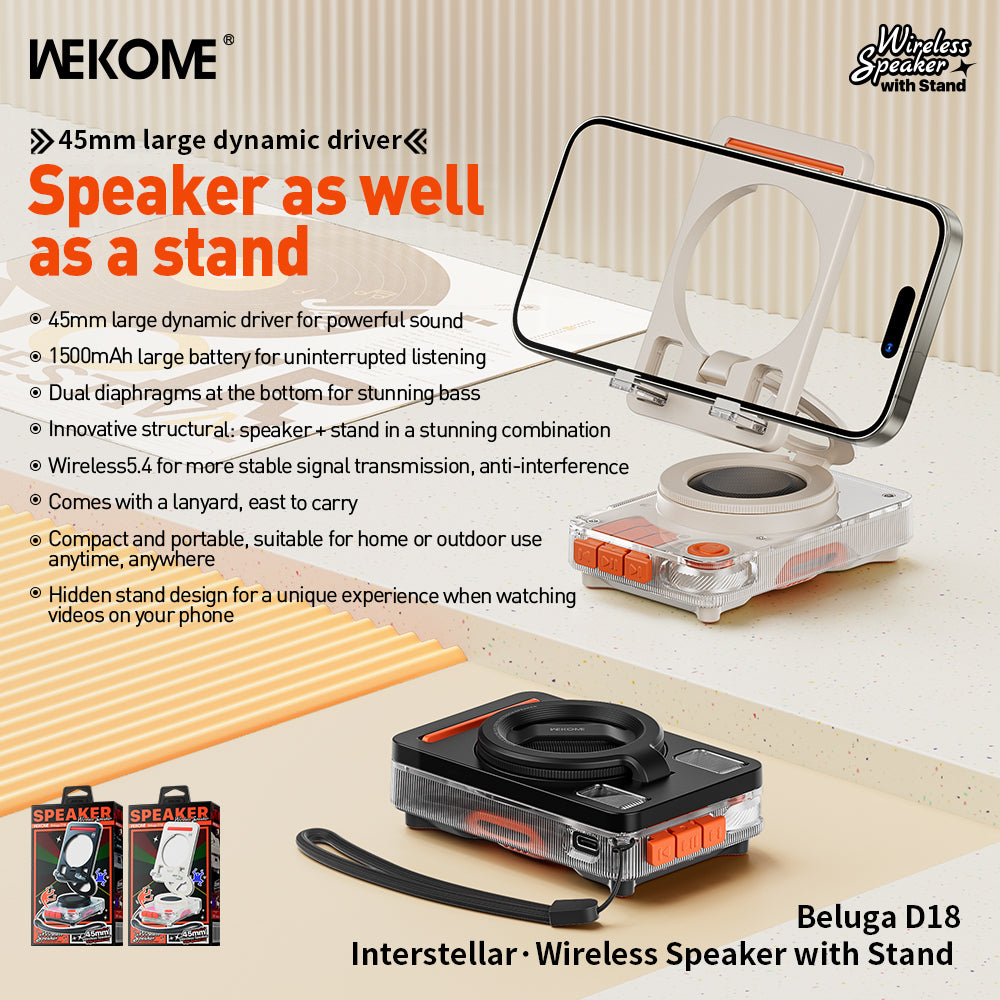 WEKOME Beluga D18 Portable Bluetooth Speaker with Stand