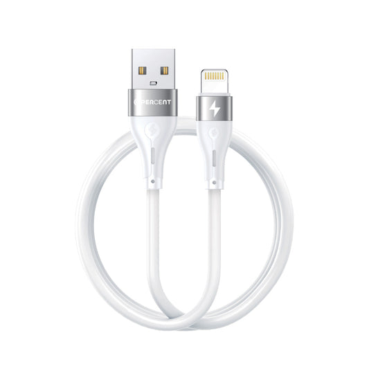 Voltline 90 Series 1m White USB‑A to Lightning Silicone Cable