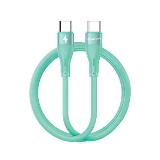 Voltline 90% USB‑C to USB‑C Silicone Fast‑Charge Cable 1m Green