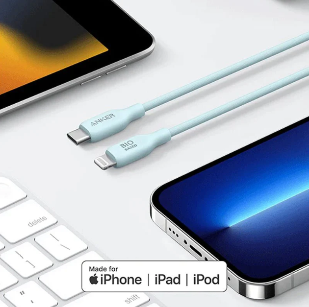 Anker 542 USB-C to Lightning Cable, Bio-Based, Durable, 6-Foot Blue