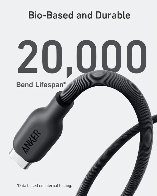 Anker Bio-Based Durable USB-C to Lightning Cable 6ft Black
