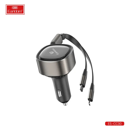 Earldom 30W Retractable USB‑C Car Charger with Fast Charging