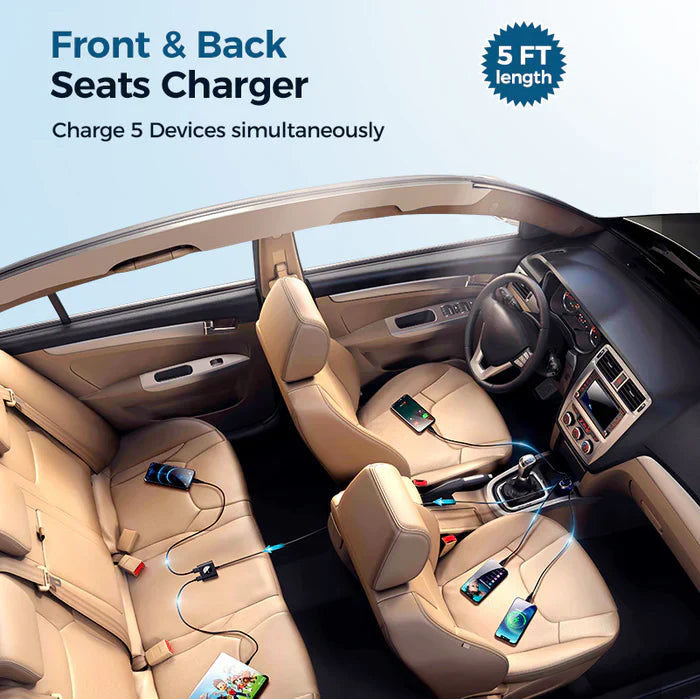 Joyroom 5-Port Dual PD & Triple QC3.0 Fast Car Charger
