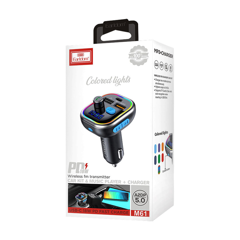 Earldom M86 Wireless FM Car Transmitter with Bluetooth Connectivity