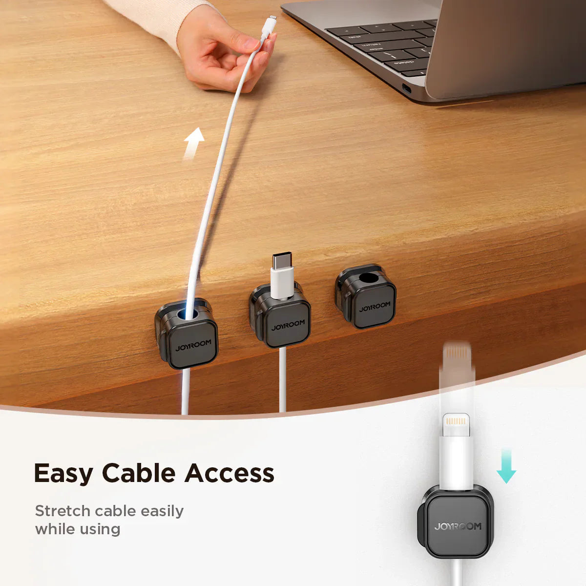 Joyroom Magnetic Cable Organizer 3-Piece Set with Strong Adhesive