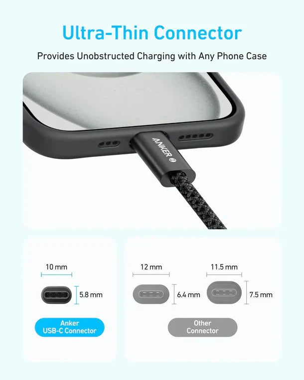 Anker USB-C to USB-C 240W Cable: Fast Charging, Durable, 6ft, Black