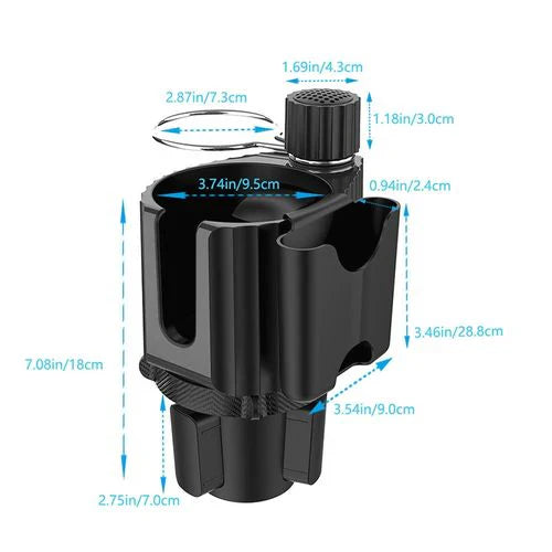 360° Rotating Car Cup Holder Expander with Phone Holder