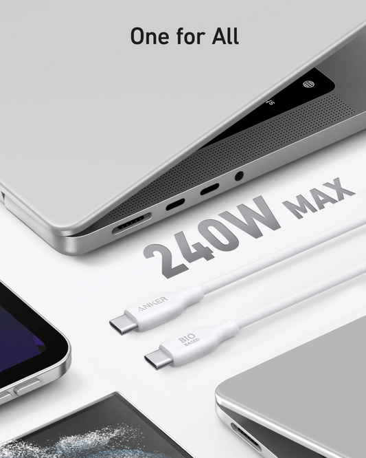 Anker Bio-Based Durable USB-C to USB-C Cable 6ft White