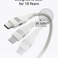 Anker USB-C to USB-C Cable: 6ft, 240W, Fast Charge, Durable, White