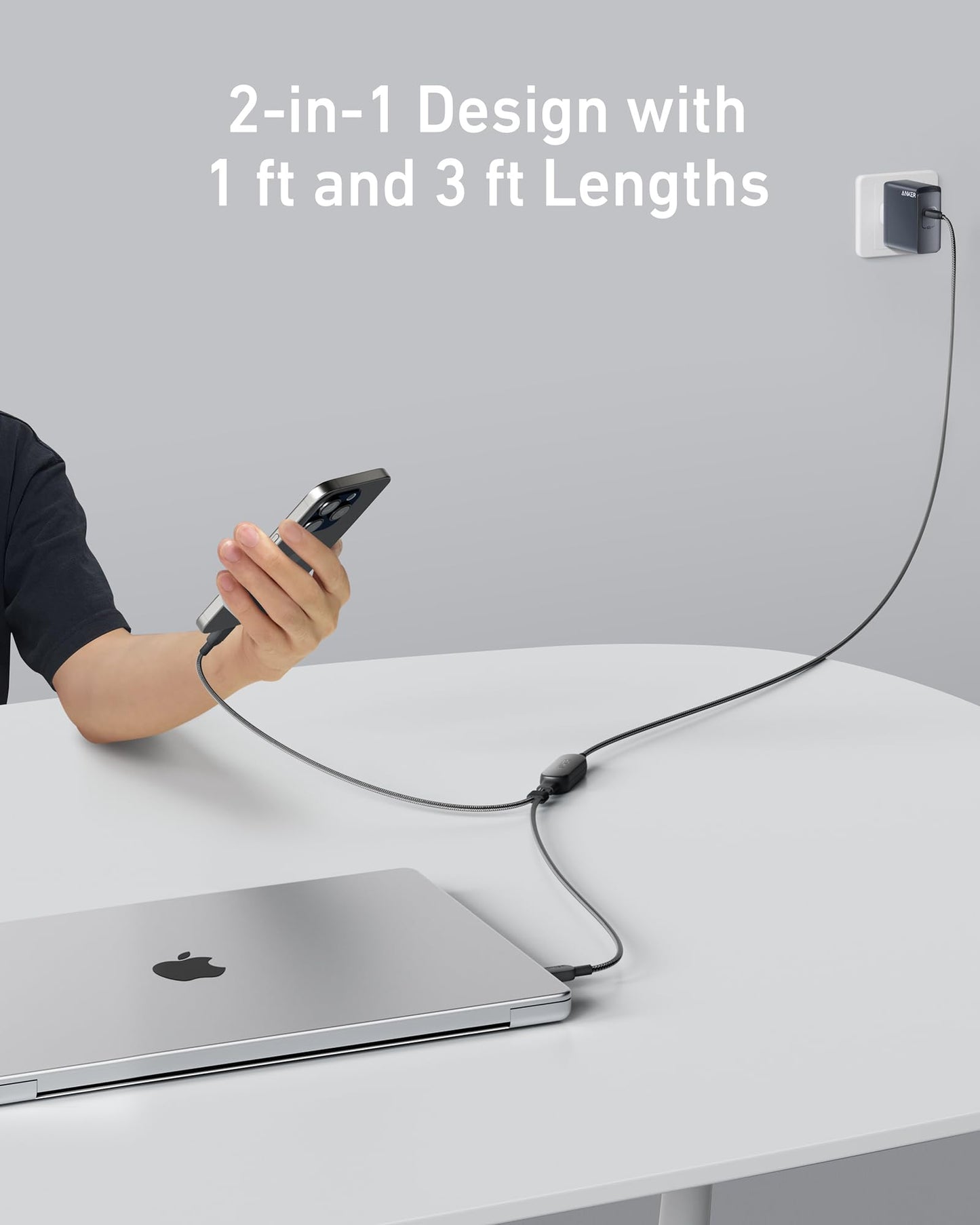 Anker 2-in-1 USB-C to USB-C Cable: Fast 140W Charging & Data Transfer