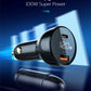LDNIO 100W Dual USB Super Fast Car Charger LED