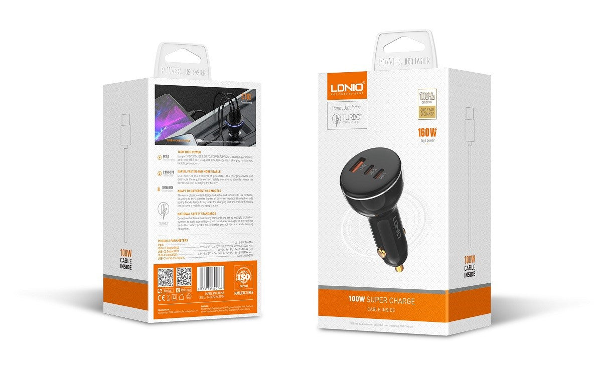 LDNIO 160W Triple USB Super Fast Car Charger Safety