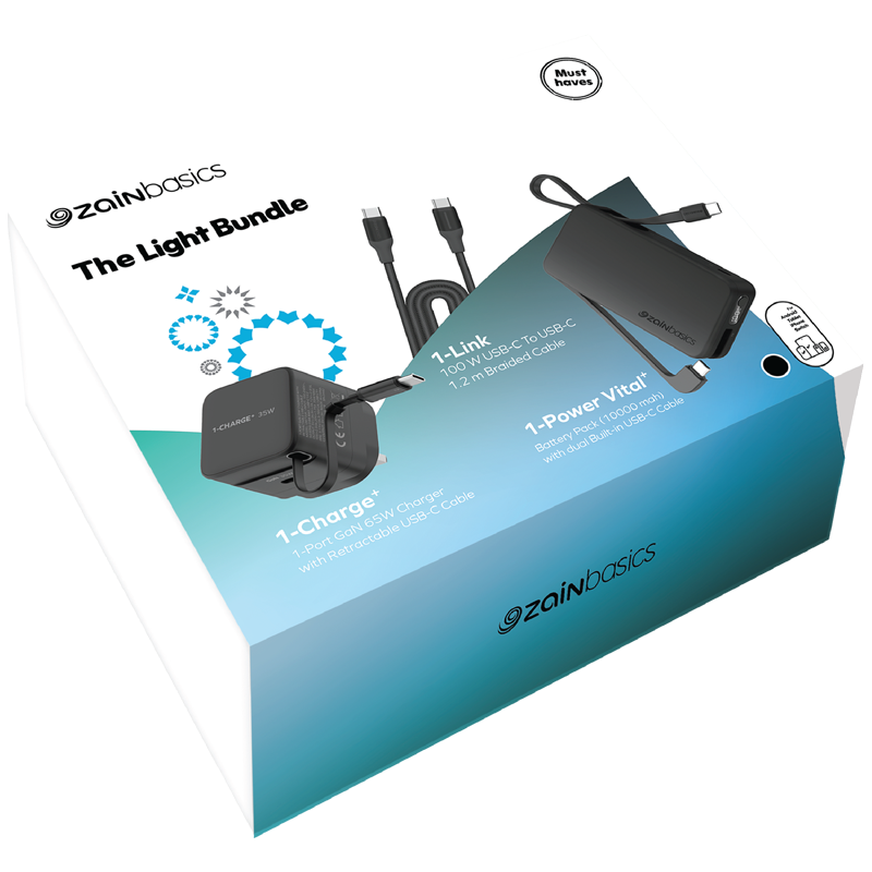 Zain Basics Essentials Light Accessories Bundle Pack by Momax