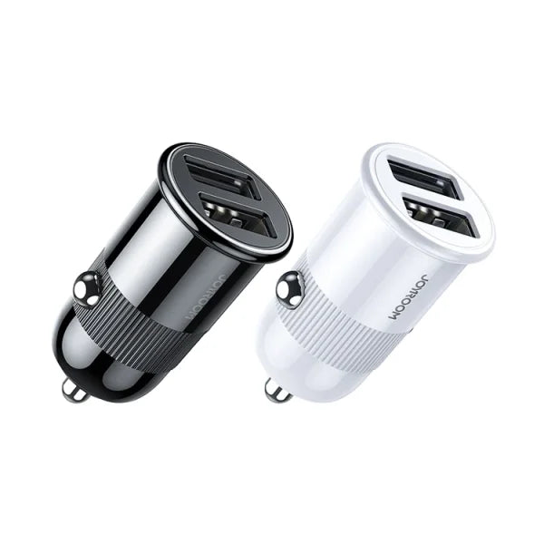 Premium 3.1A Dual USB Car Charger with White Cable ##Earldom##
