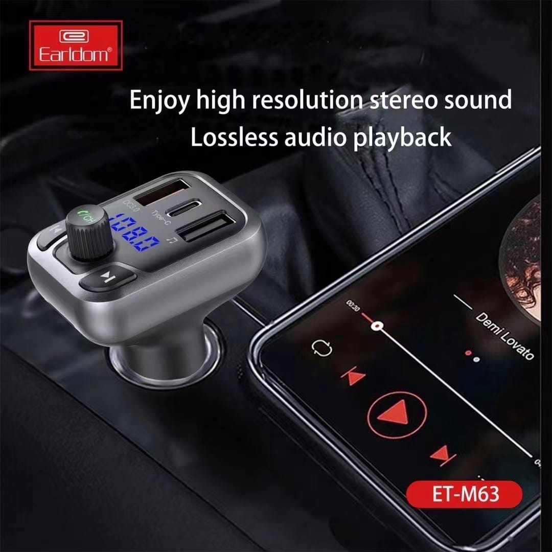 Earldom M63 20W PD QC3.0 Bluetooth FM Transmitter Car Charger