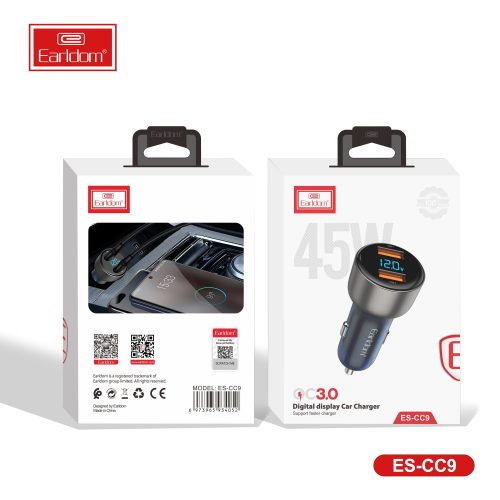 Earldom CC9 45W Digital Display Fast Car Charger