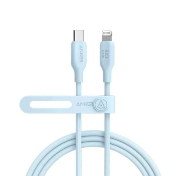 Anker 542 USB-C to Lightning Cable, Bio-Based, 6ft, Blue, Fast Charge