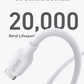 Anker Bio-Based Durable USB-C to USB-C Cable 6ft White High-Speed Charging