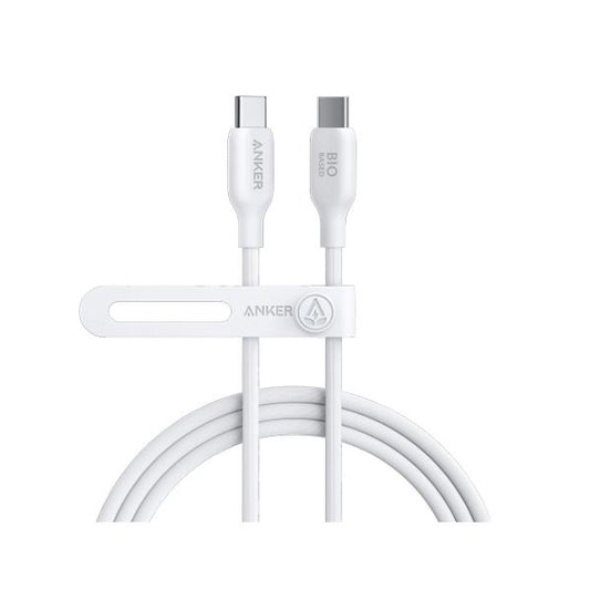 Anker Bio-Based Durable USB-C to USB-C Cable 6ft White High-Speed Charging