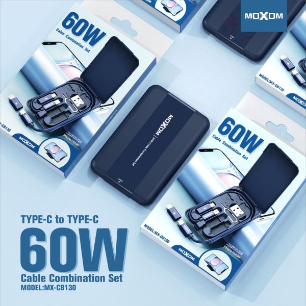 MOXOM MX-CB130 60W Fast-Charging Cable Set with Phone Holder