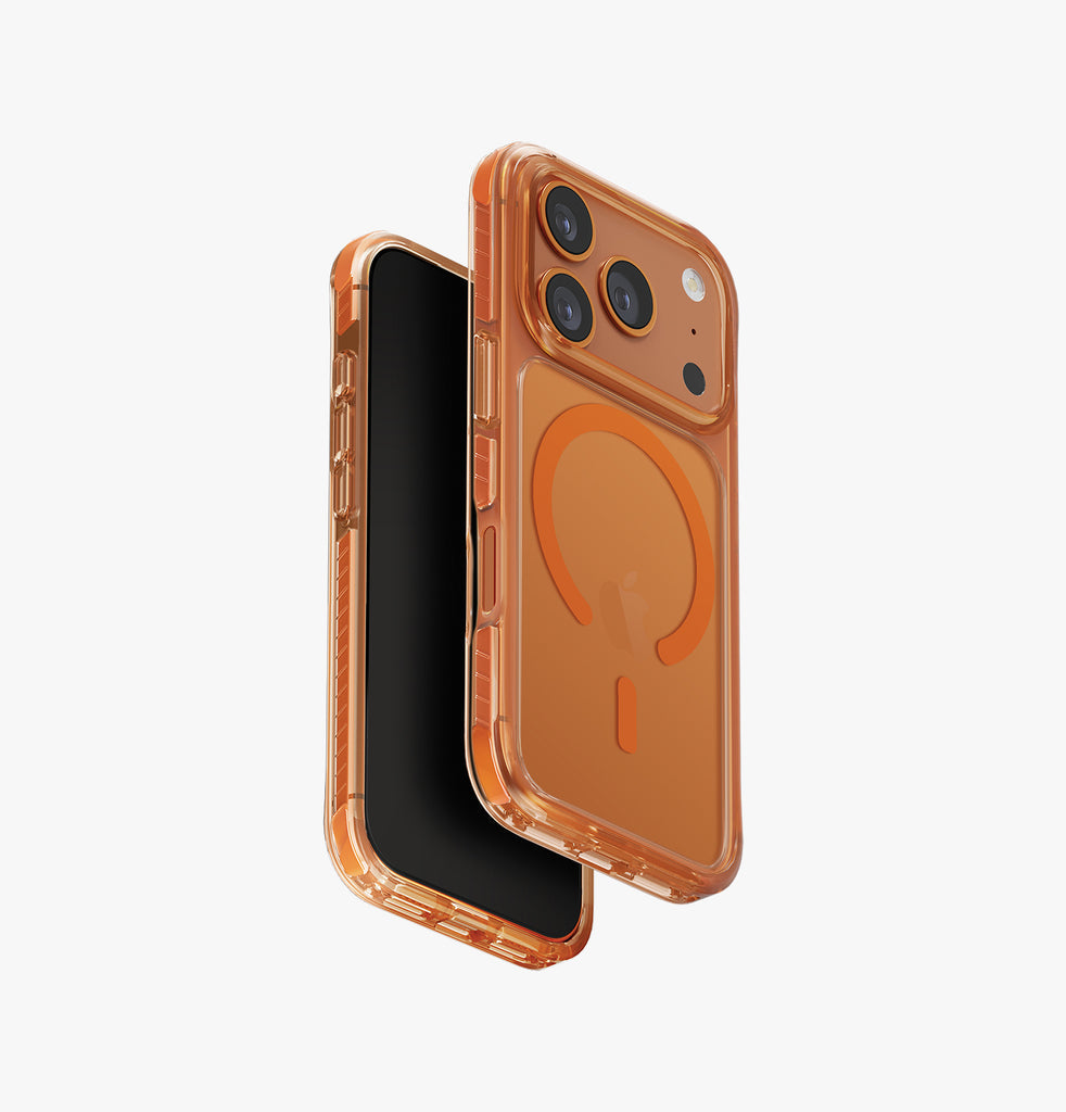 Volt Orange Uniq Hybrid Combat MagSafe iPhone 17 Pro Case
