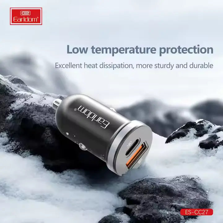 Earldom ES-CC27 30W USB‑C Car Charger Fast Power Delivery