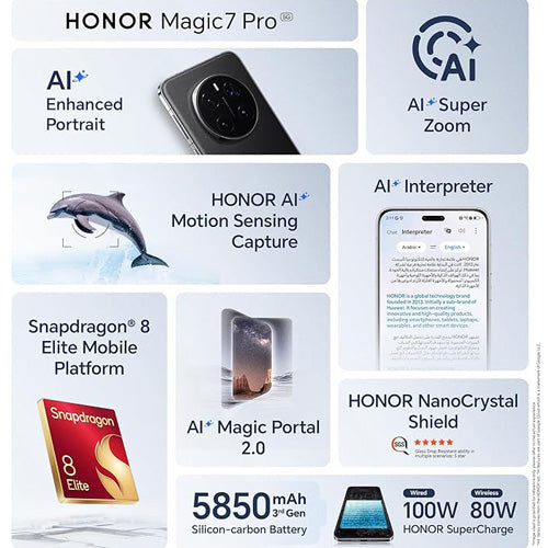 Honor Magic7 Pro 5G Smartphone: 12GB RAM, 512GB Storage, Flagship Performance