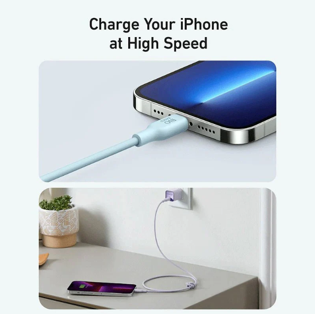 Anker 542 USB-C to Lightning Cable, Bio-Based, 6ft, Blue, Fast Charge