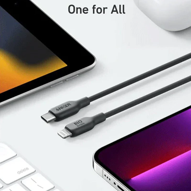 Anker 542 USB-C to Lightning Cable, Bio-Nylon, 3ft Black