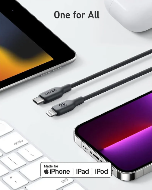 Anker Bio-Based Durable 542 USB-C to Lightning Cable 3ft Black