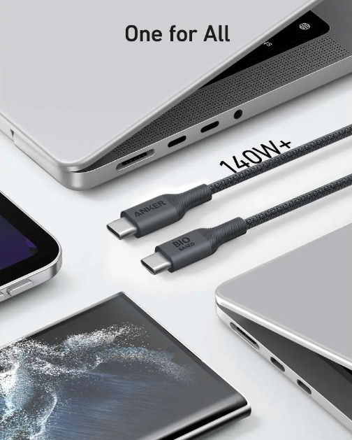 Anker 544 Bio Nylon USB-C to USB-C Cable 140W, 6ft Black