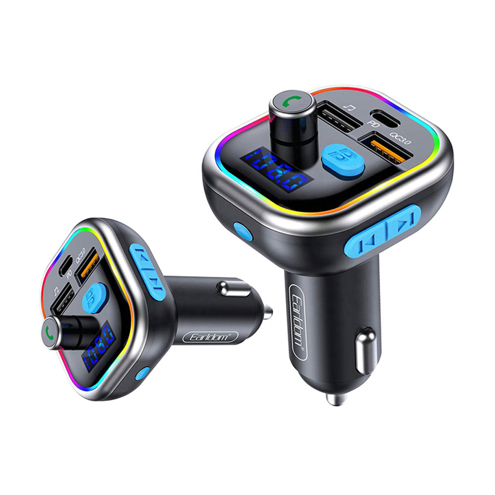 Earldom M61 18W PD QC 3.0A LED FM Bluetooth Car Charger