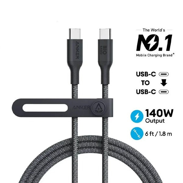 Anker 544 Bio Nylon USB-C to USB-C Cable 140W, 6ft Black