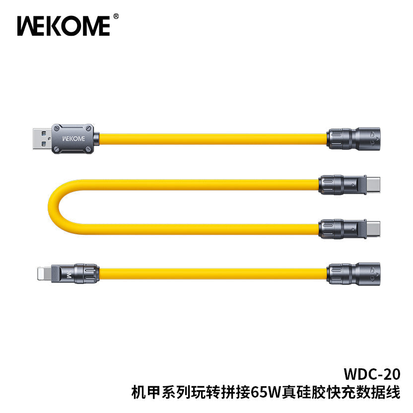 WEKOME 65W Multi-Connector Fast Charging Cable 1m Universal Durable