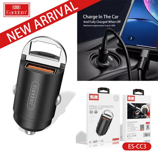 Earldom CC3 Car Charger with QC 3.0 Fast Charging