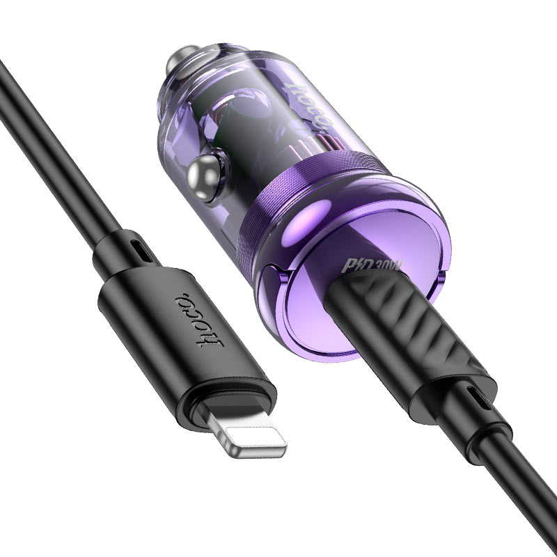 Hoco Z53 Sight 30W PD Single-Port Car Charger – Black