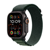 Apple Watch Ultra 2 GPS + Cellular 49mm Black Titanium Case with Dark Green Alpine Loop Medium (Arabic Edition)