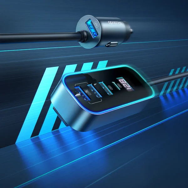 Mcdodo CC-1900 107W 4‑Port USB‑C Car Charger with Display
