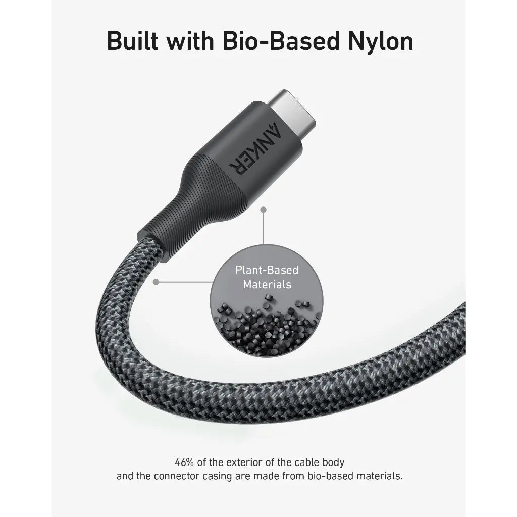 Anker 544 Bio Nylon USB-C to USB-C Cable 140W, 6ft Black