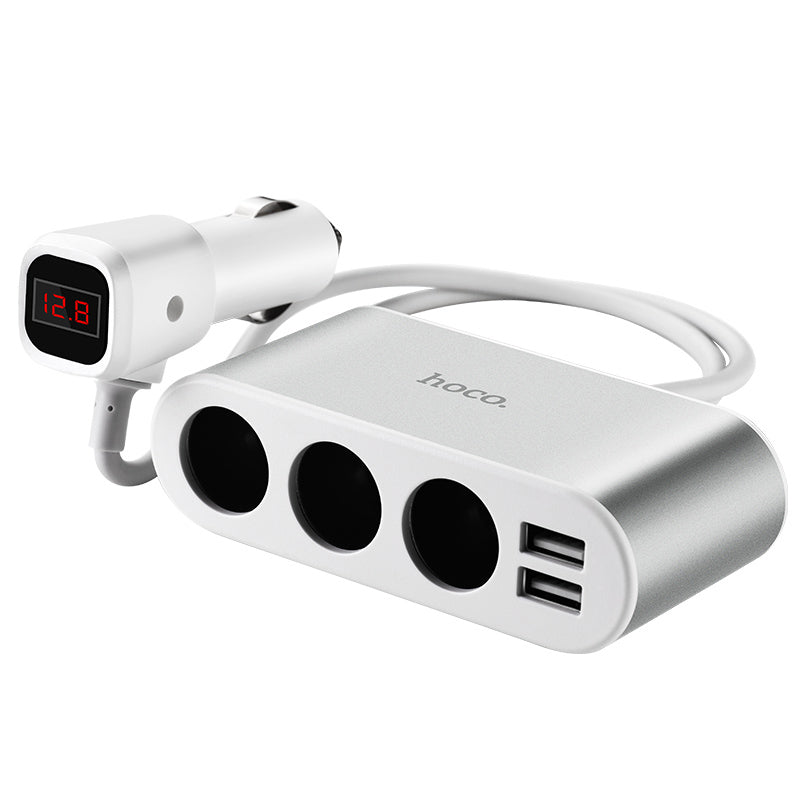 Z13 Silver 3-in-1 Car Charger with LCD Display